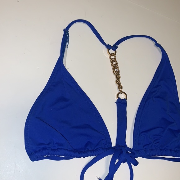 L*SPACE Blue Bikini Set with Gold Chain Straps - Women’s Size XS - Picture 3 of 12